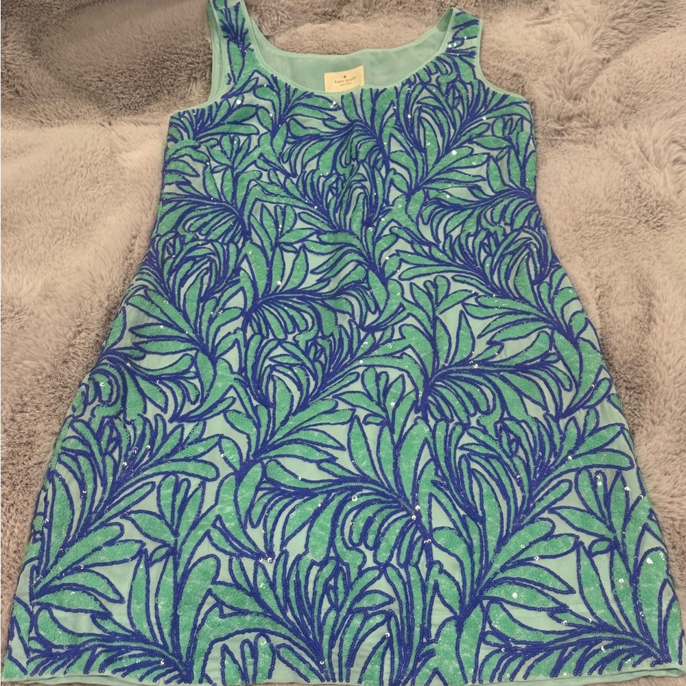 Kate Spade Sea Ferns Sequined Shift Dress